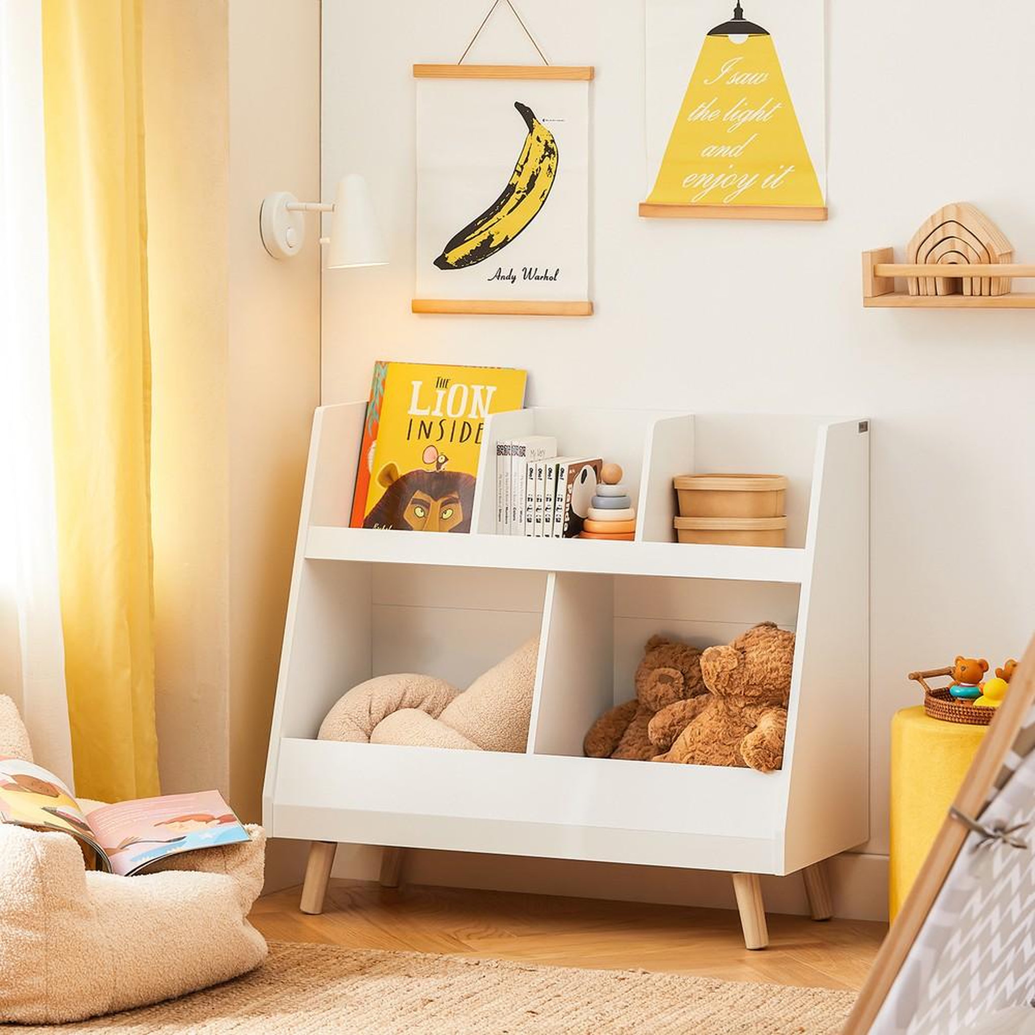 Voir la diapositive 2 : SOBUY SoBuy - Bibliothèque Enfant à une étagère - Nordique - KMB19