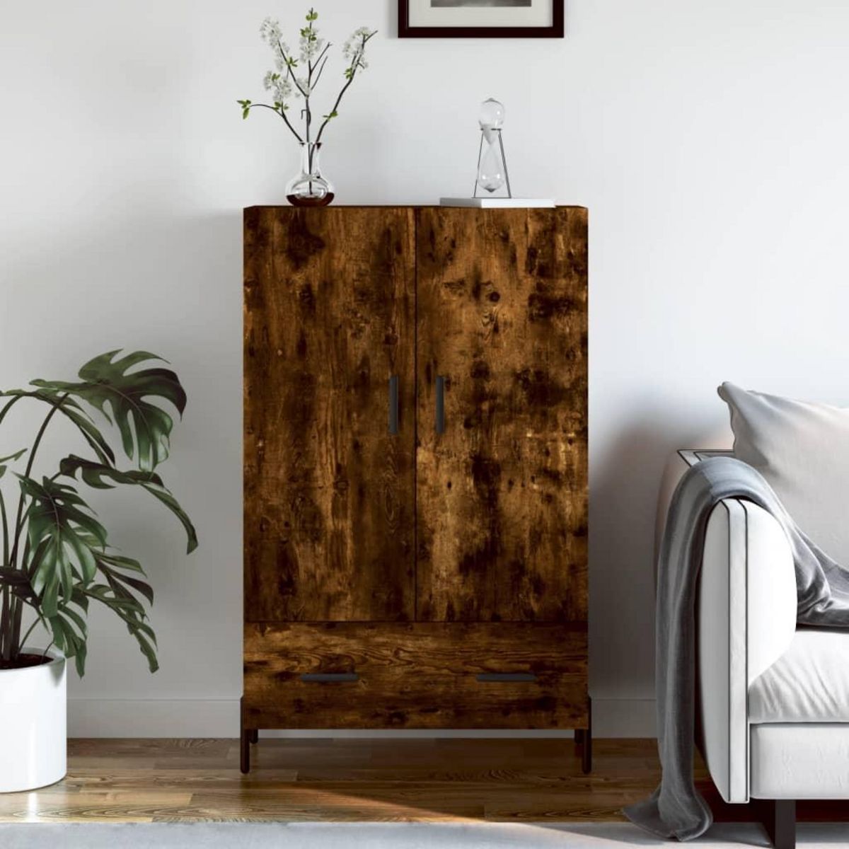 VIDAXL Buffet haut chene fume 69,5x31x115 cm bois d'ingenierie