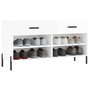 Voir la diapositive 3 : VIDAXL Banc a chaussures blanc brillant 102x35x55 cm bois d'ingenierie