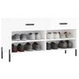 Voir la diapositive 3 : VIDAXL Banc a chaussures blanc brillant 102x35x55 cm bois d'ingenierie