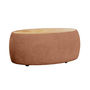 Voir la diapositive 1 : BEST MOBILIER Mahina - table basse ovale - en tissu bouclette et plateau effet bois - 114 cm