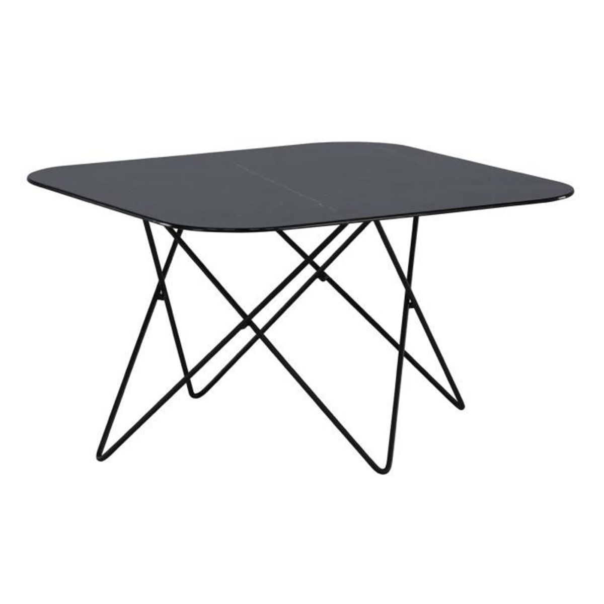 Paris Prix Table Basse en Verre Marbré  Tristar  80cm Noir
