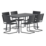 Paris Prix Ensemble Table de Jardin & 6 Chaises  Holmsund  150cm Noir