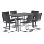 Voir la diapositive 1 : Paris Prix Ensemble Table de Jardin & 6 Chaises  Holmsund  150cm Noir