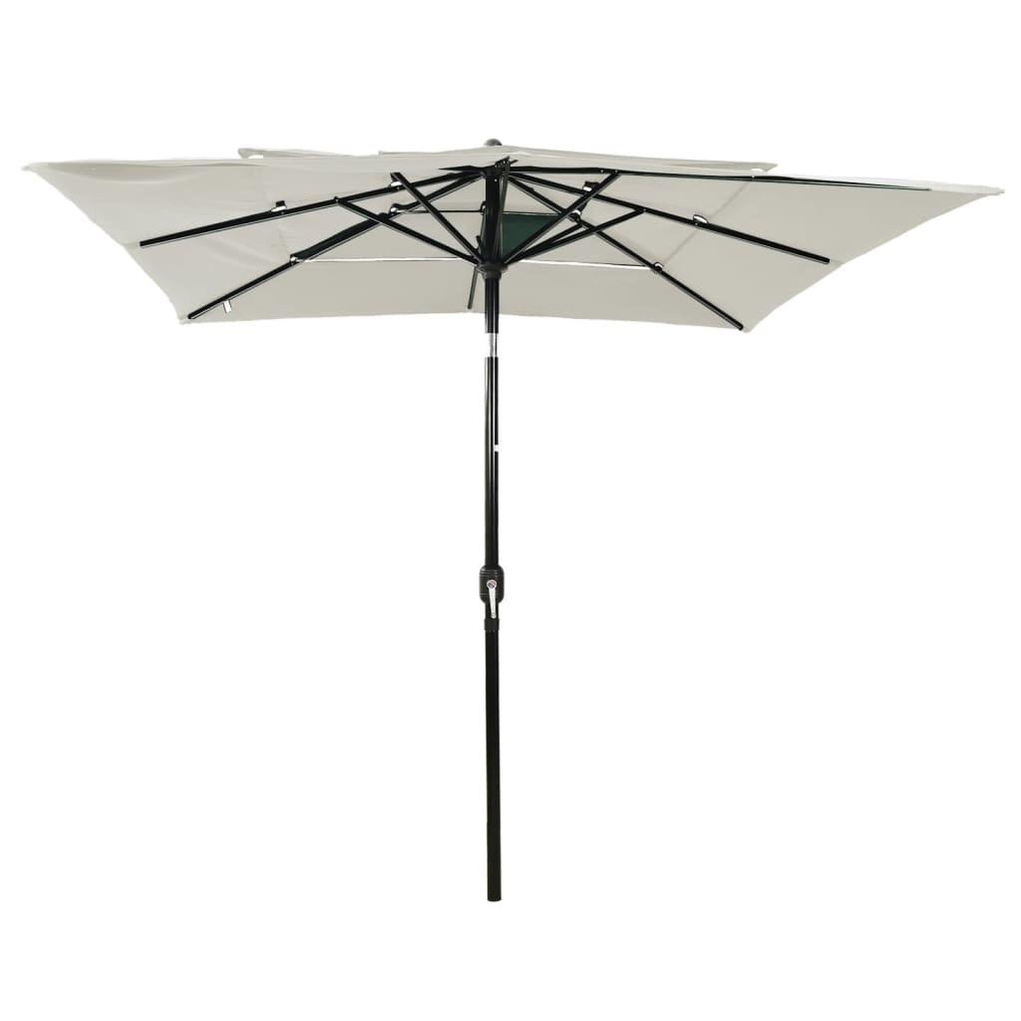Voir la diapositive 2 : VIDAXL Parasol de jardin a 3 niveaux avec mat en aluminium sable