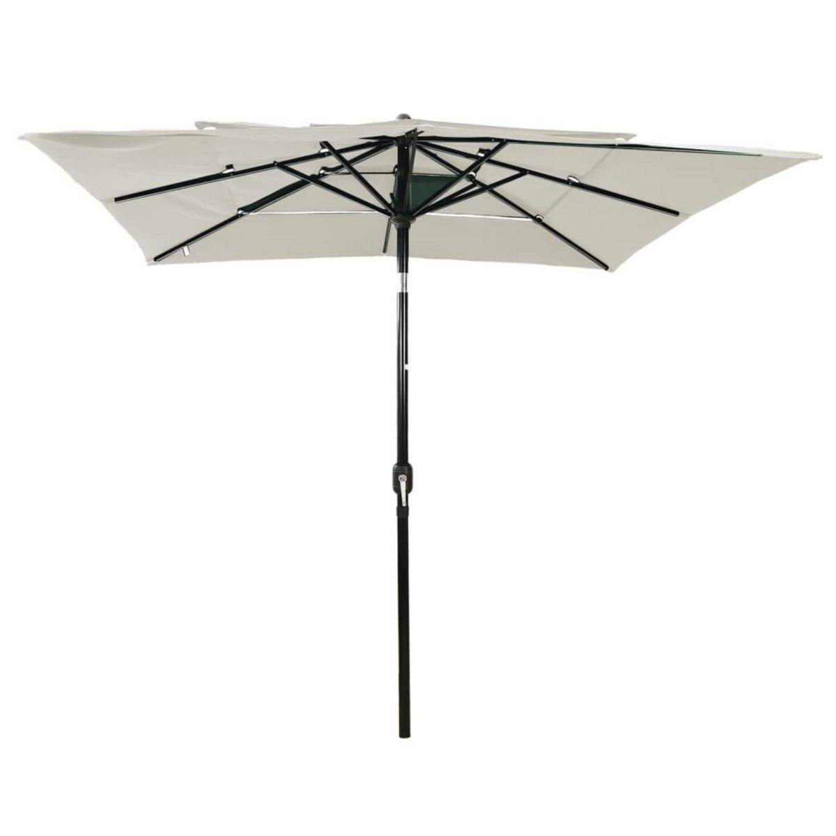 VIDAXL Parasol de jardin a 3 niveaux avec mat en aluminium sable