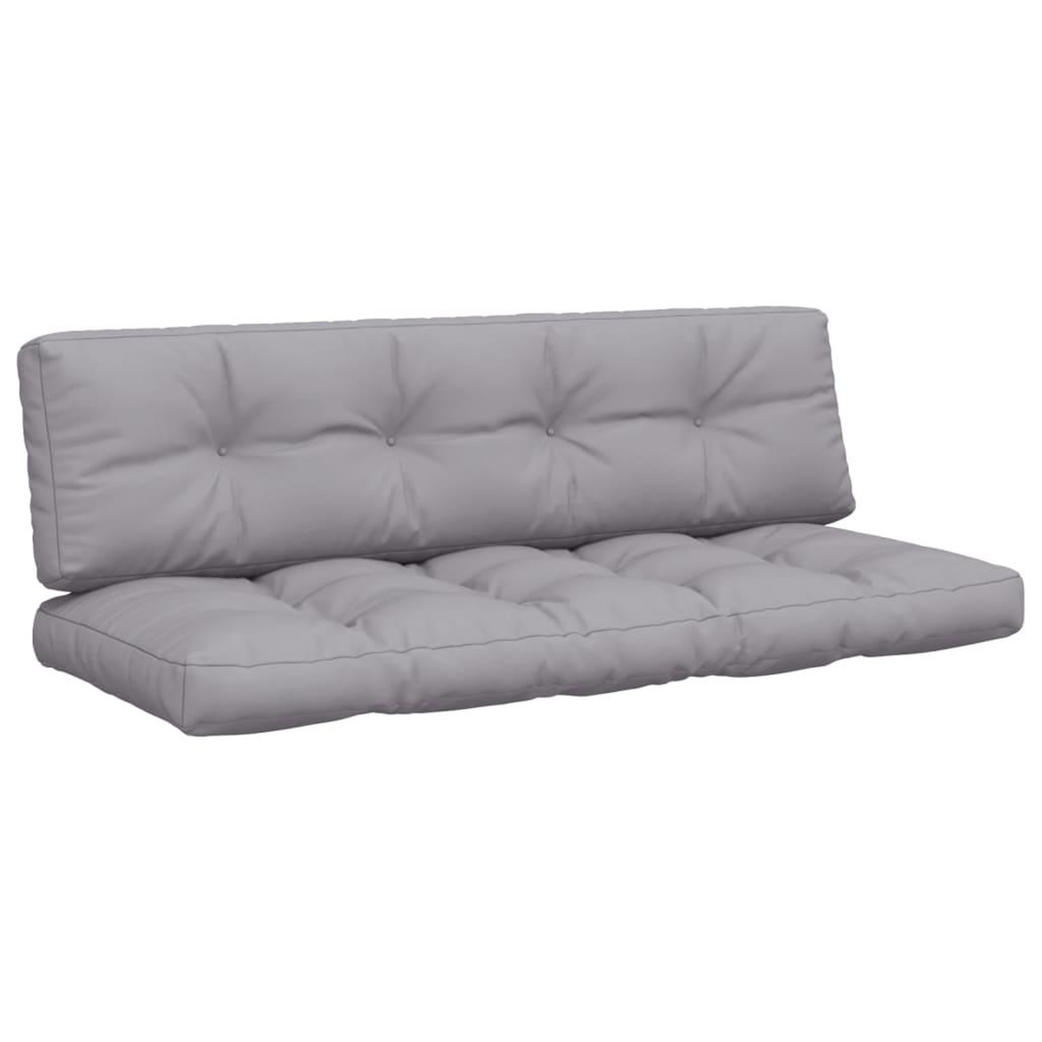 Voir la diapositive 2 : VIDAXL Coussins de palette lot de 2 gris tissu