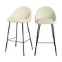 Voir la diapositive 1 : Rendez vous déco Lot de 2 chaises de bar en tissu bouclette blanche 75 cm-Misty