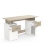 Voir la diapositive 4 : Bureau droit double caisson de rangement L134cm SOCRATE