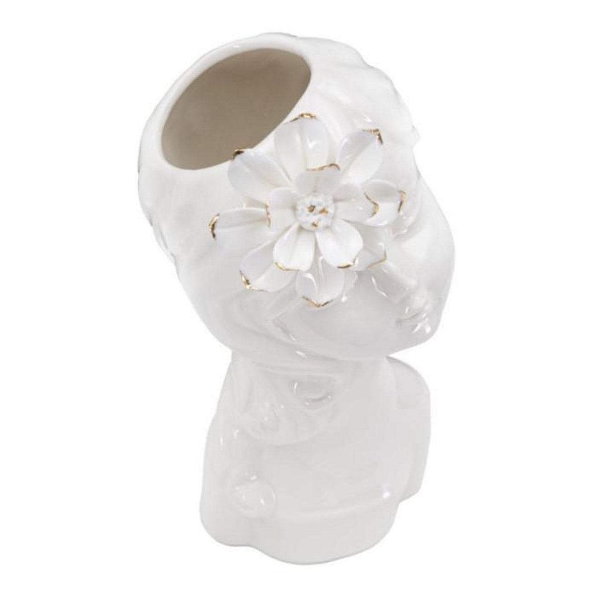 Paris Prix Vase Déco en Porcelaine  Young Lady  24cm Blanc