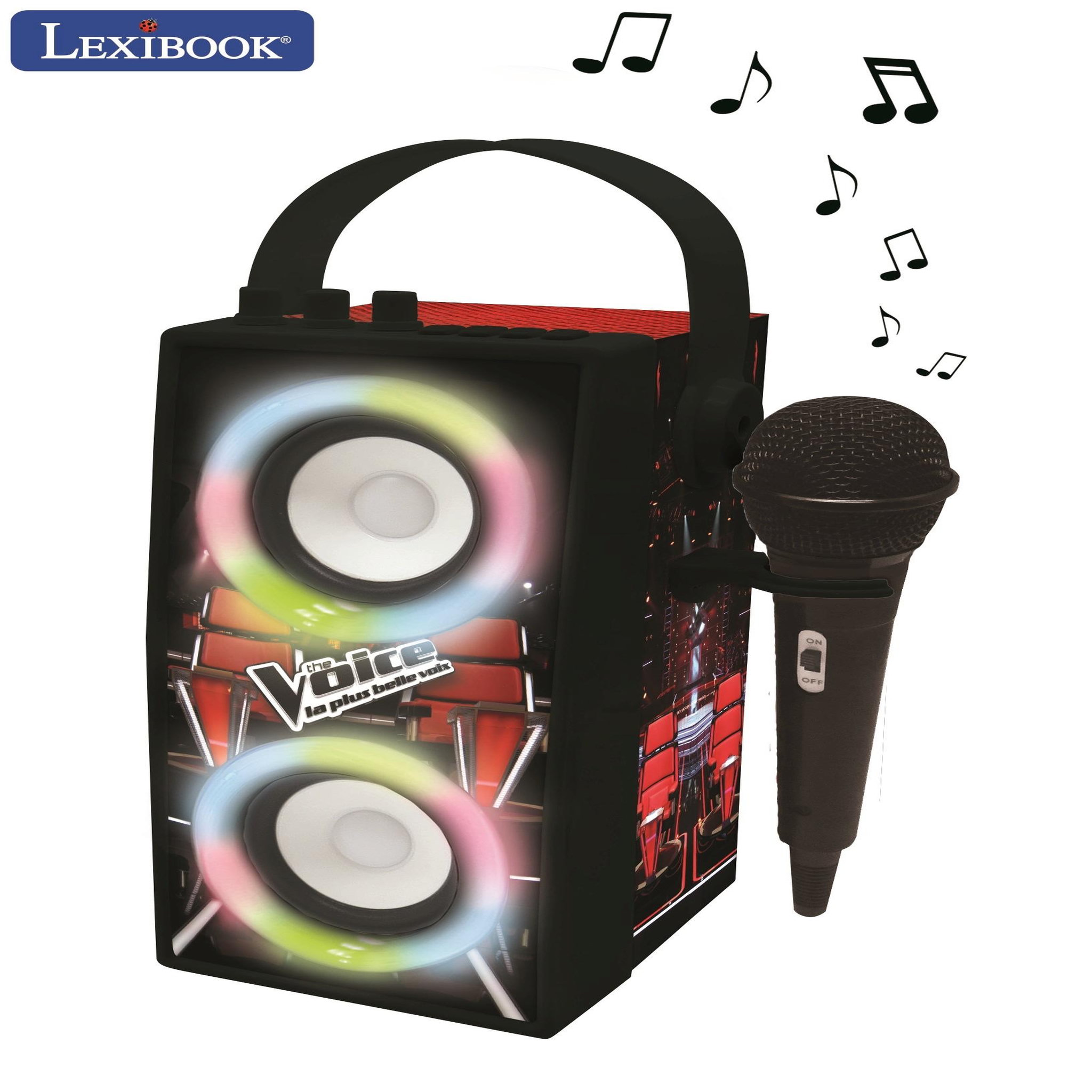 Voir la diapositive 5 : Lexibook Enceinte Bluetooth portable avec micro et effets lumineux The Voice
