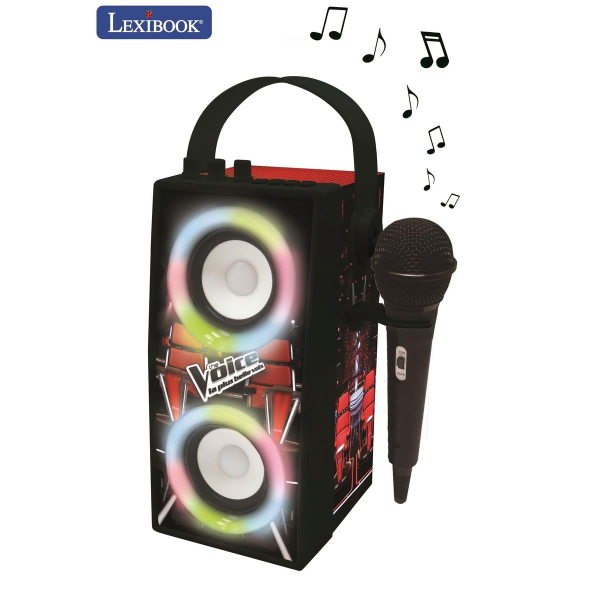 Lexibook Enceinte Bluetooth portable avec micro et effets lumineux The Voice