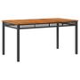 Voir la diapositive 2 : VIDAXL Table de jardin noir 140x80x75 cm résine tressée et bois acacia