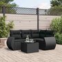 Voir la diapositive 1 : VIDAXL Salon de jardin 5 pcs avec coussins noir resine tressee