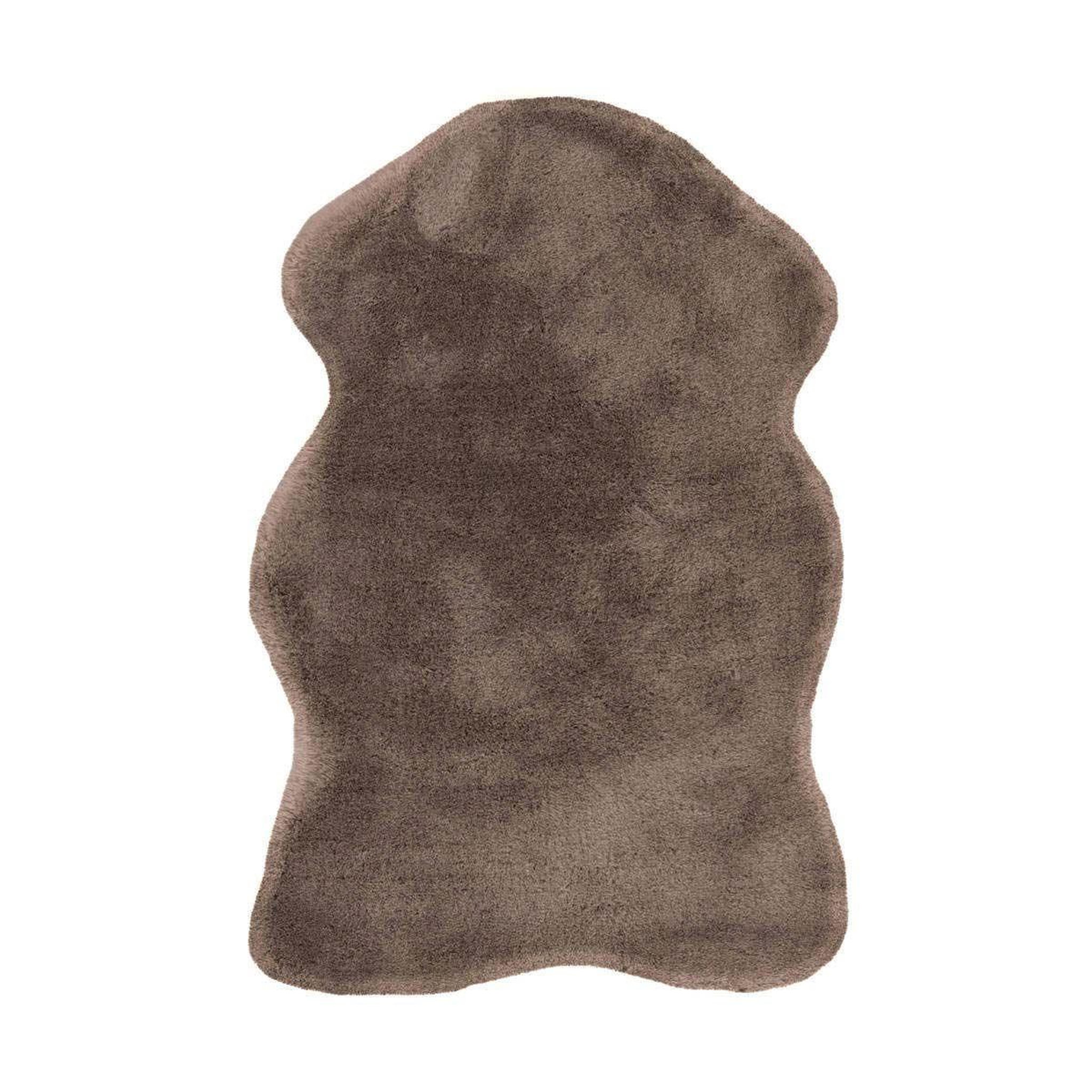 Paris Prix Tapis uni doux poils longs  rabbit  60x90cm taupe