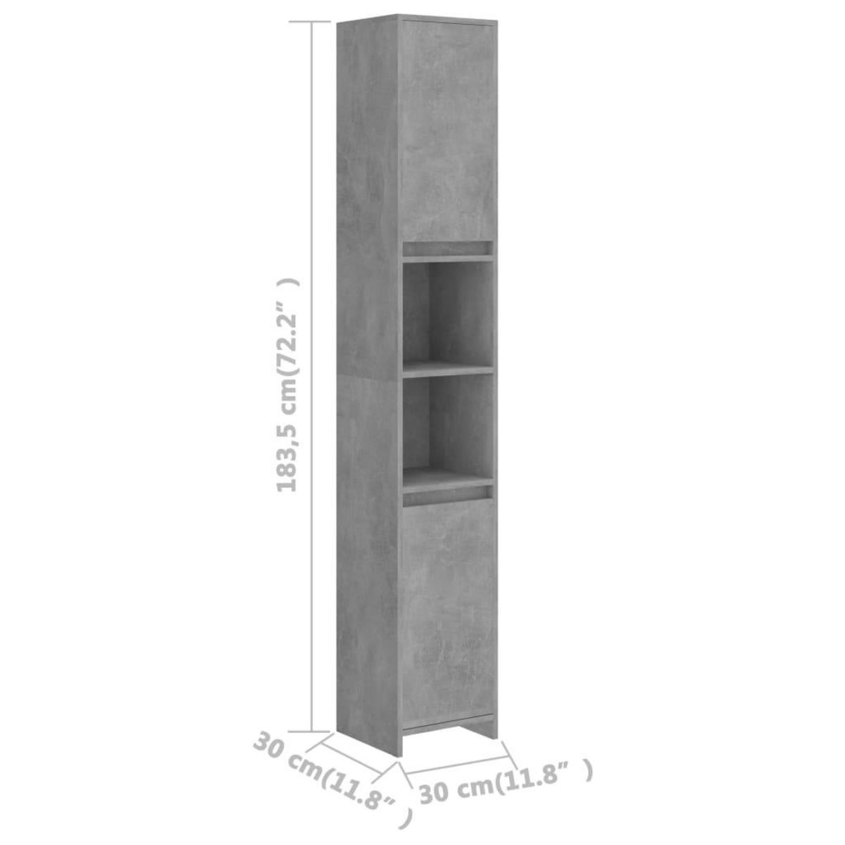 VIDAXL Armoire de salle de bain Gris beton Bois d'ingenierie