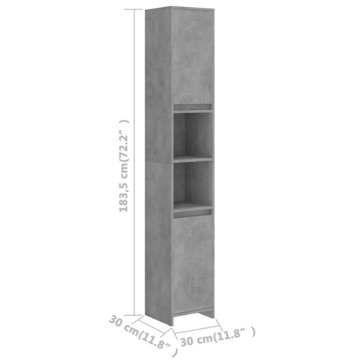 VIDAXL Armoire de salle de bain Gris beton Bois d'ingenierie