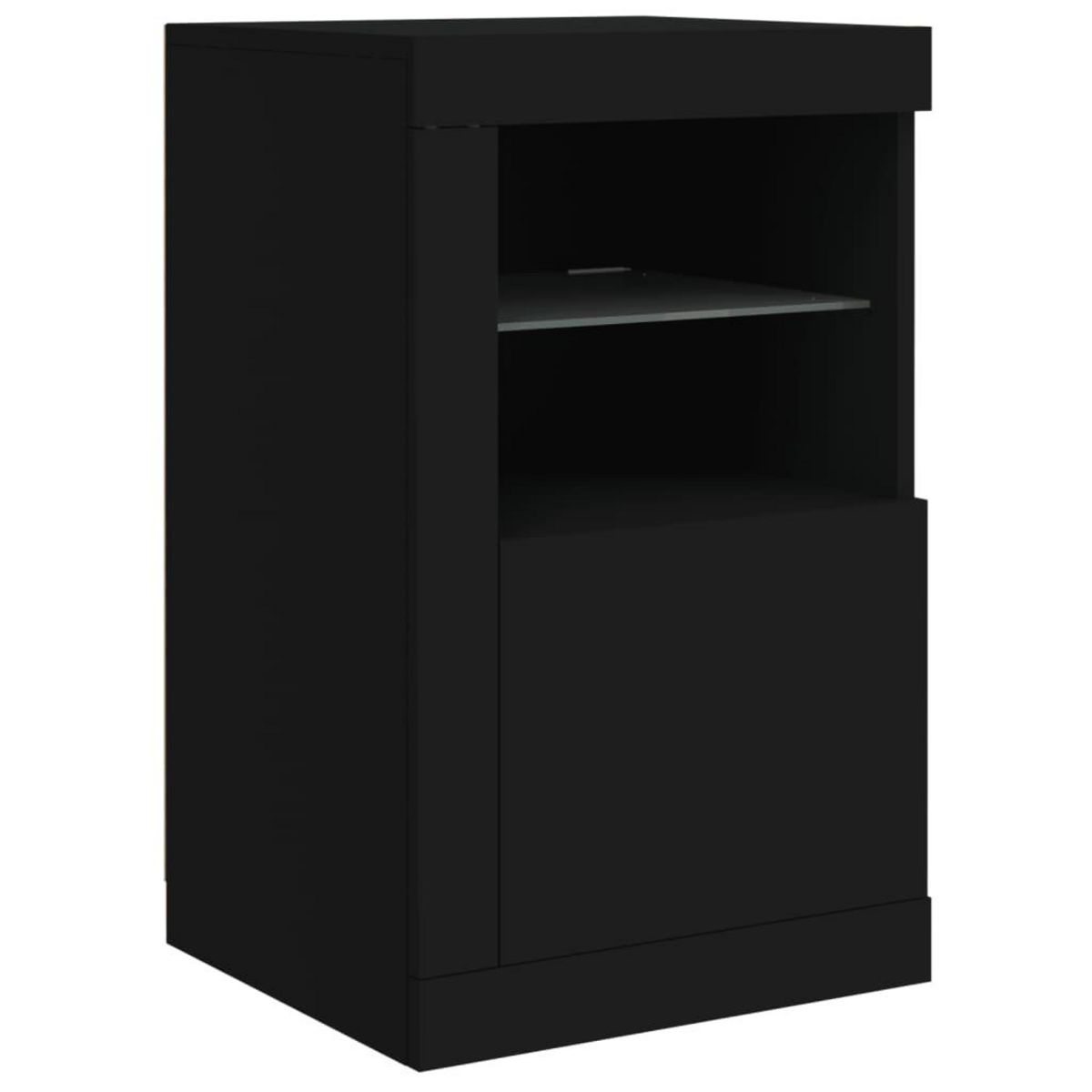 VIDAXL Armoire laterale avec lumieres LED noir bois d'ingenierie