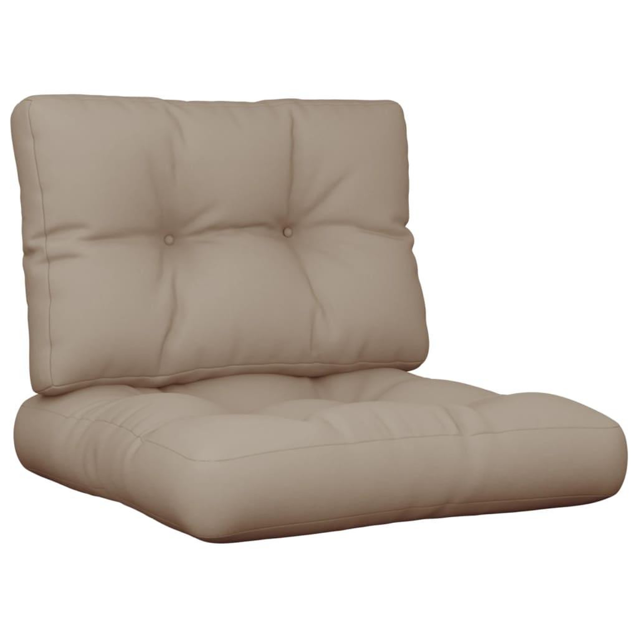 Voir la diapositive 2 : VIDAXL Coussins de palette lot de 2 taupe tissu