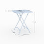 Voir la diapositive 4 : Rendez vous déco Table de jardin pliante en metal bleu pastel 2 personnes-Yumi