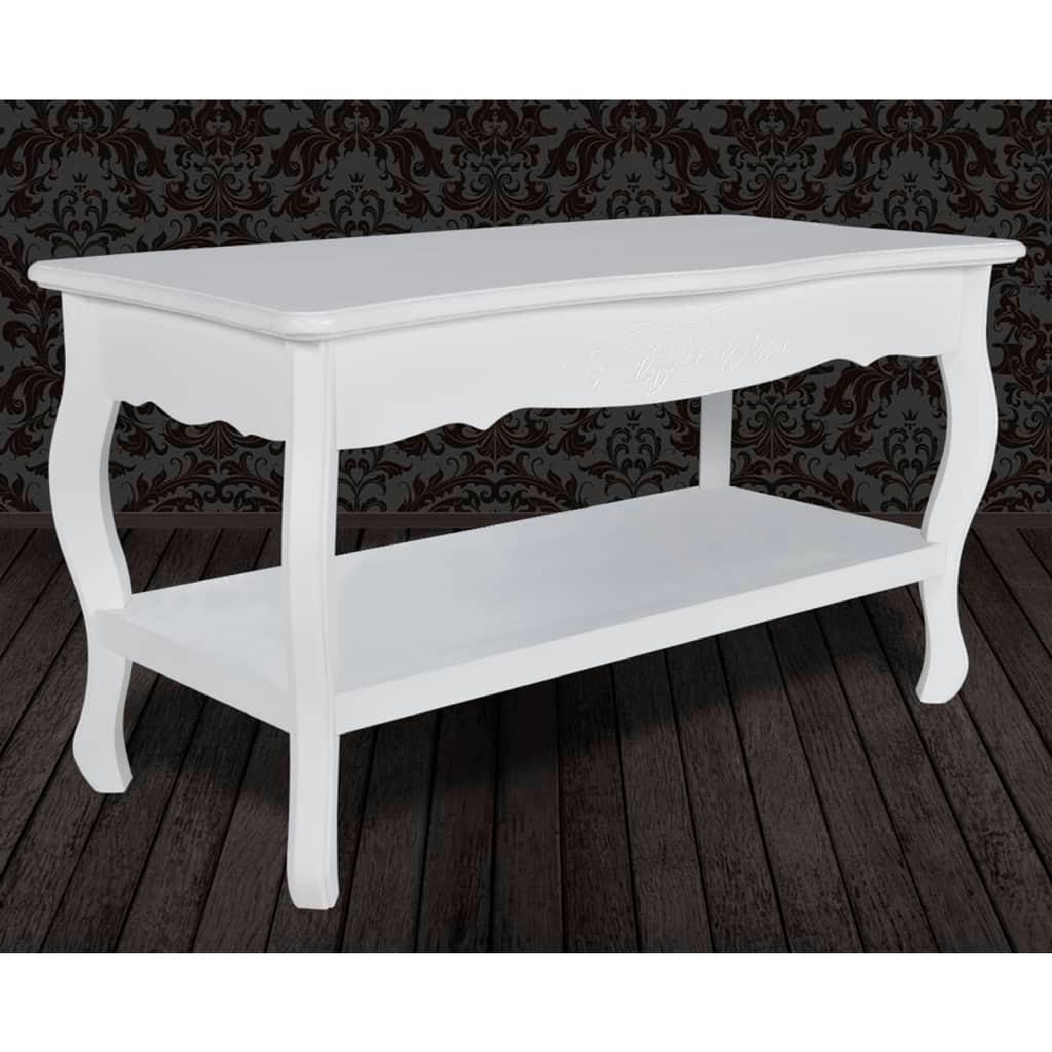 Voir la diapositive 3 : VIDAXL Table basse 2 couches mdf blanc