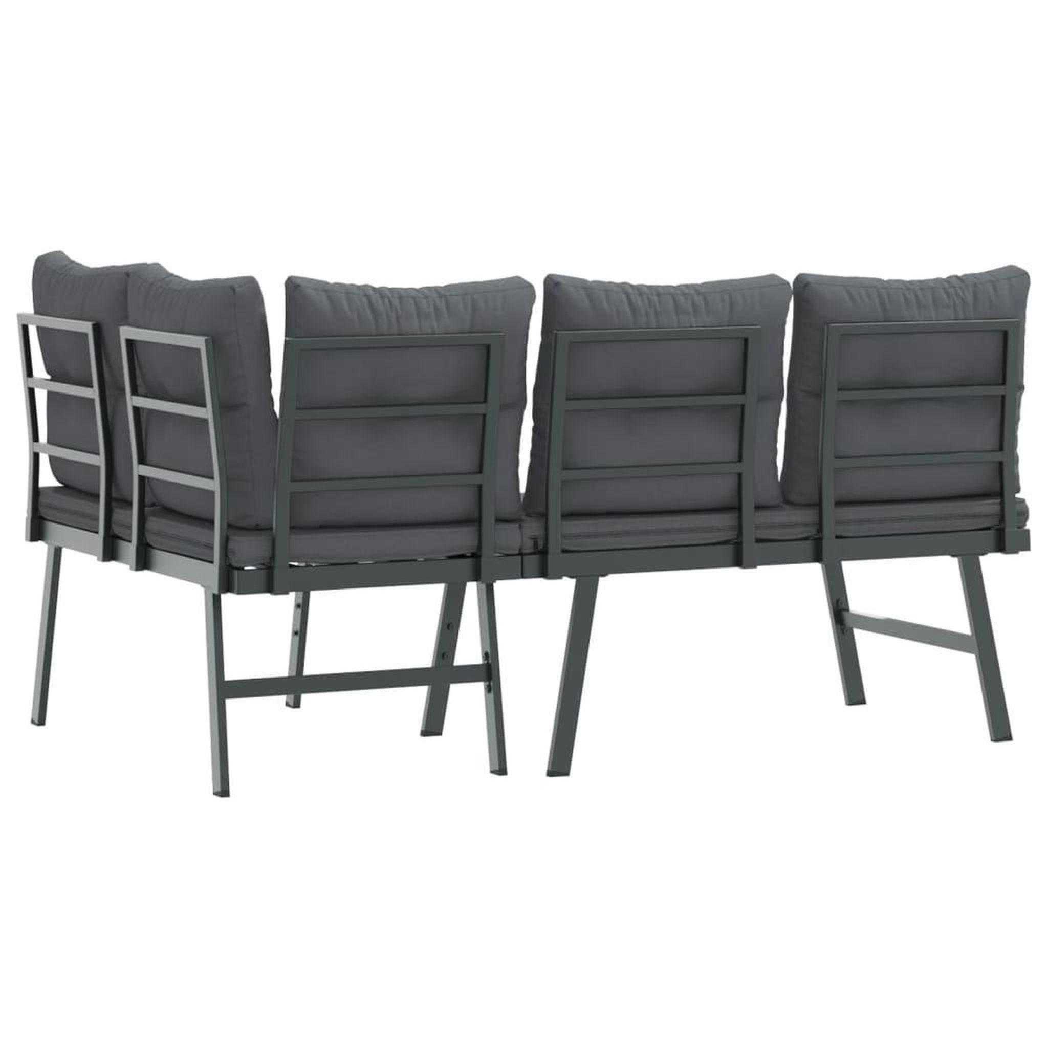 Voir la diapositive 5 : VIDAXL Bancs de jardin avec coussins lot de 2 acier enduit de poudre