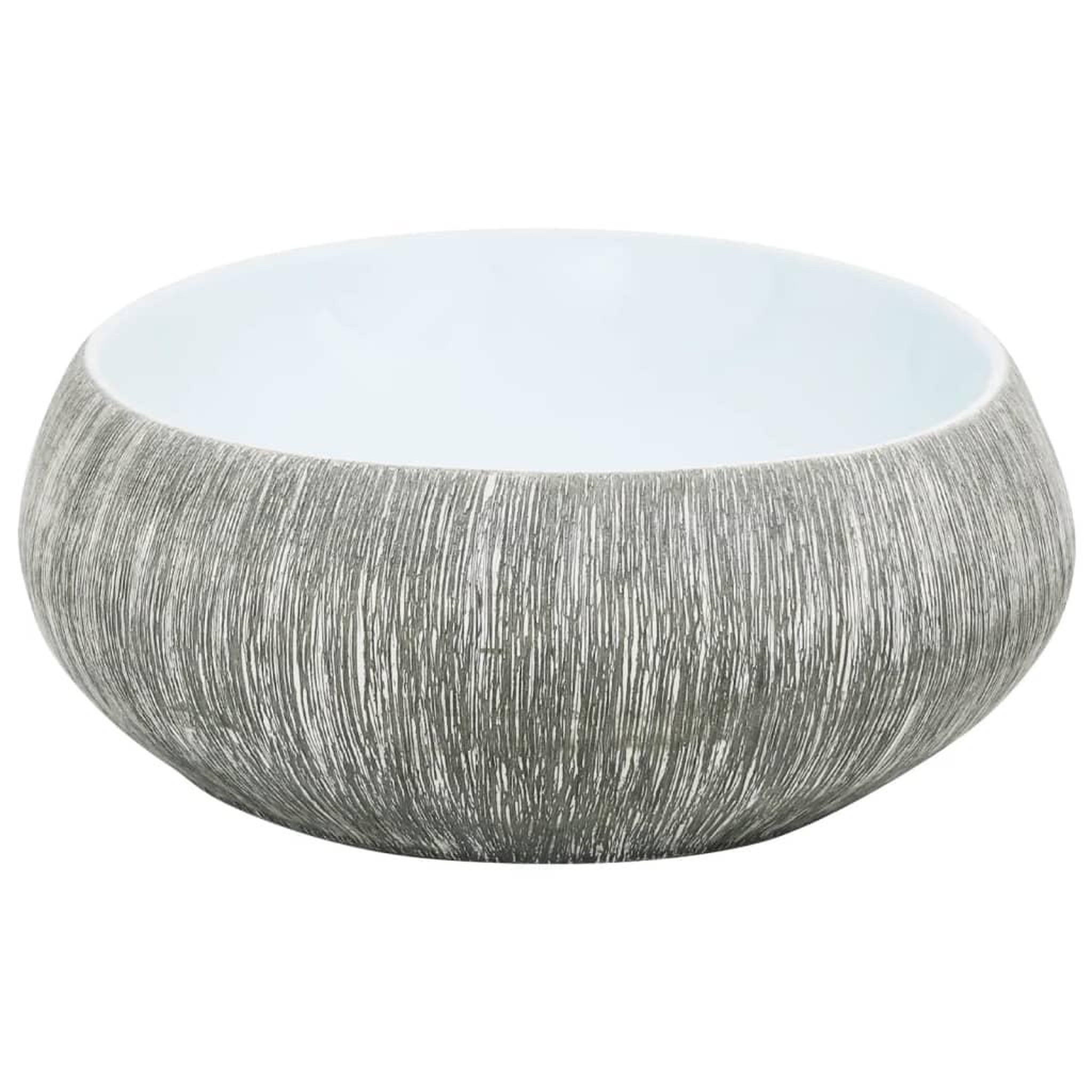 Voir la diapositive 5 : VIDAXL Vasque a poser gris et bleu ovale 59x40x15 cm ceramique