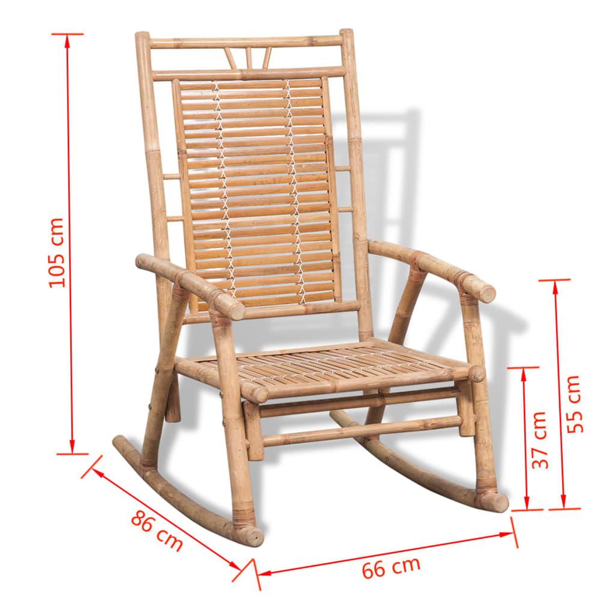 Voir la diapositive 6 : VIDAXL Chaise a bascule en bambou