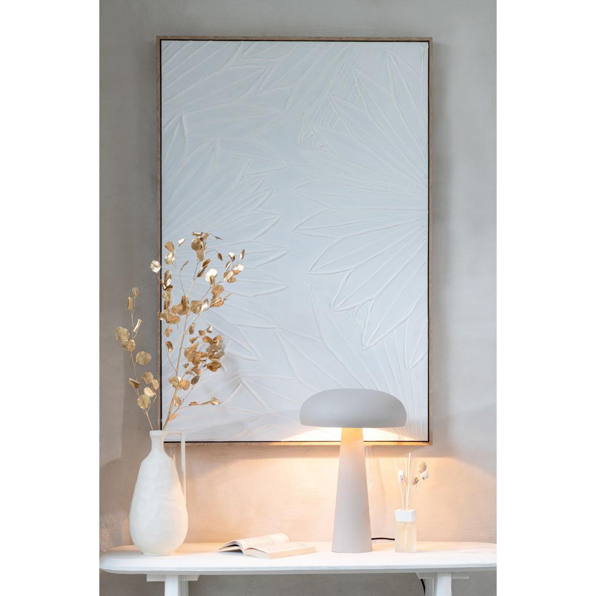 Voir la diapositive 4 : J-LINE Tableau déco  koy  83x123cm blanc