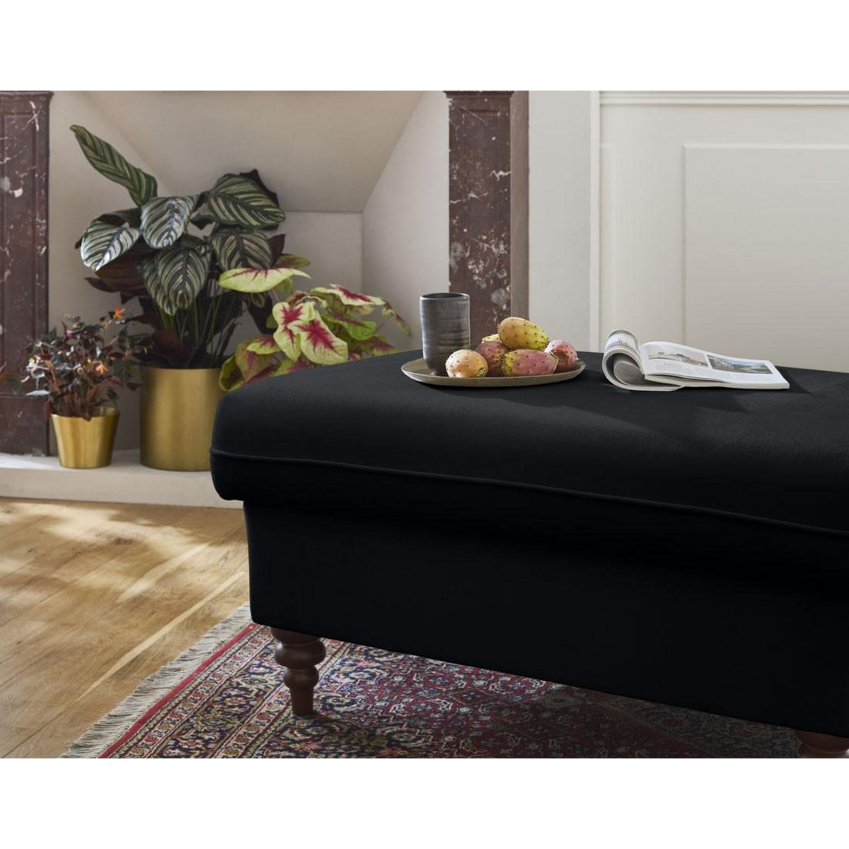 BEST MOBILIER Flamingo - pouf en velours