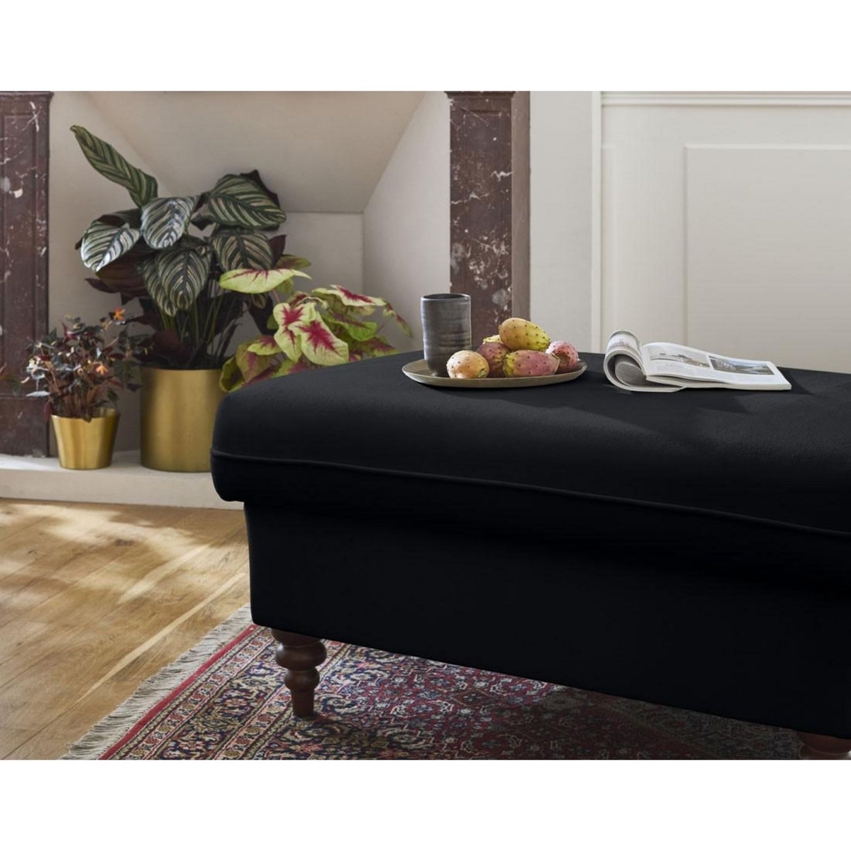 BEST MOBILIER Flamingo - pouf en velours