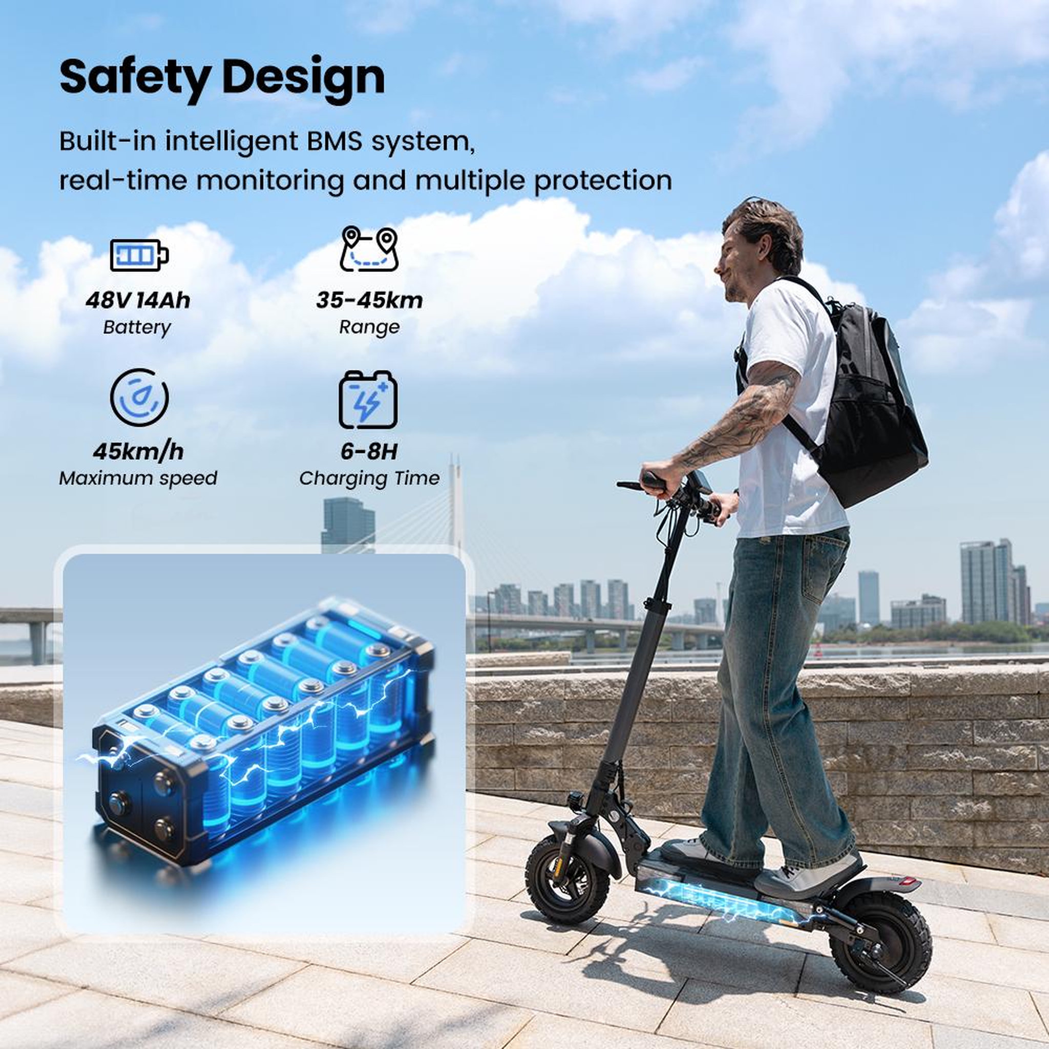 Voir la diapositive 6 : ISCOOTER Trottinette électrique iScooter W9, moteur 1000 W, batterie 48 V 14 Ah, double suspension