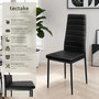 Voir la diapositive 2 : tectake Ensemble de chaises de salle à manger rembourrées avec revêtement aspect cuir noir Lot de 8