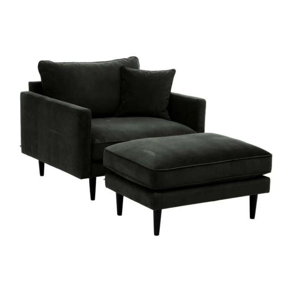 ATMOSPHERA Pouf Ottoman Velours  Candice  91cm Vert Kaki