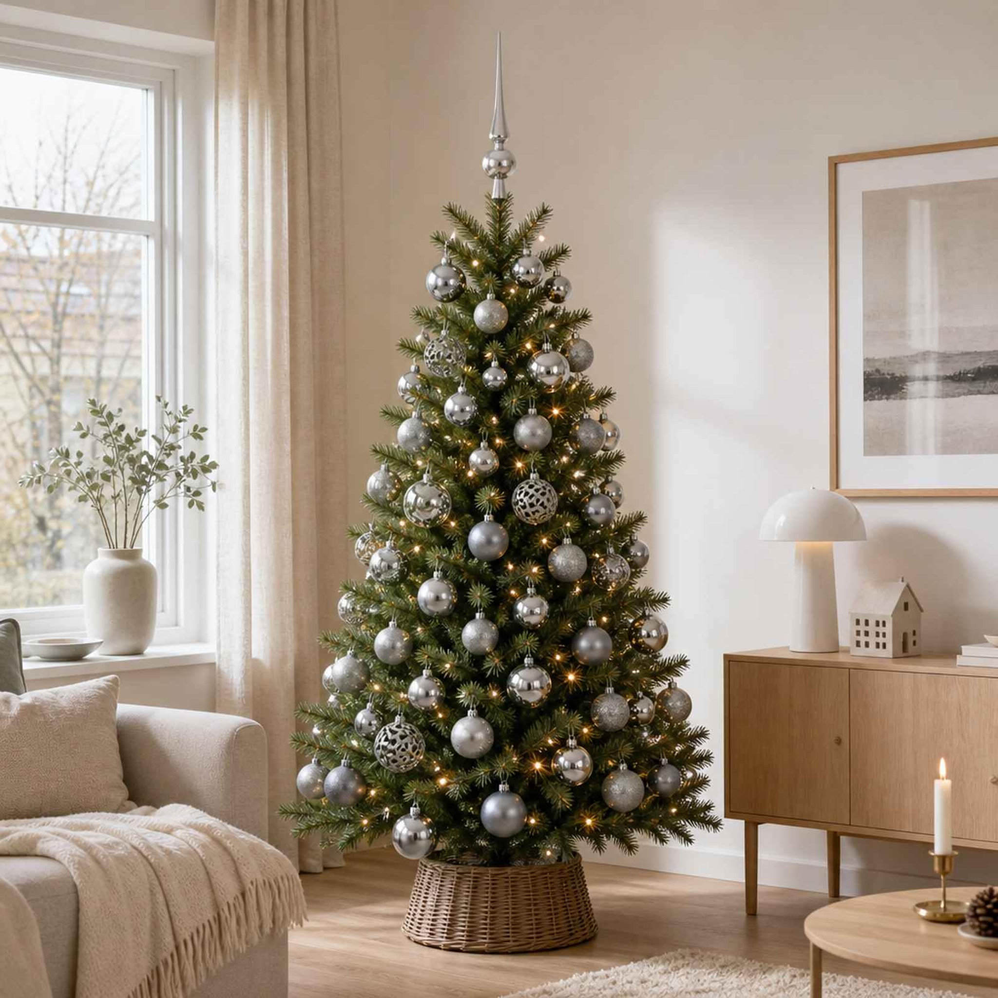 Voir la diapositive 4 : VIDAXL Ensemble de Boules de Noël 61 pc Gris Diam. 6 cm Plastique