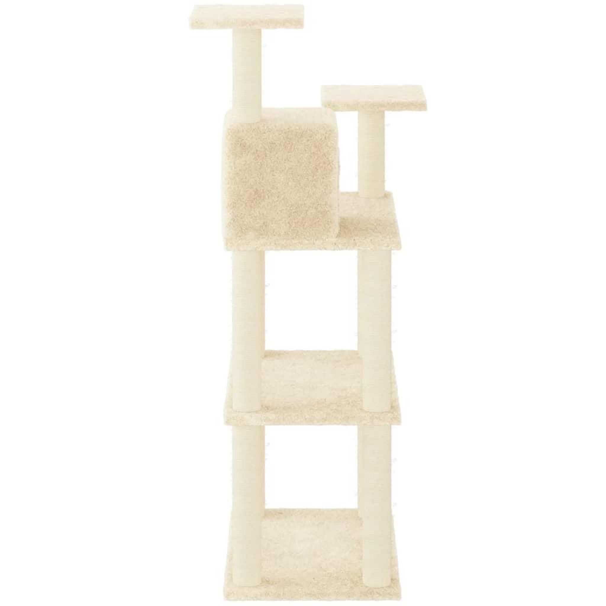 Voir la diapositive 4 : VIDAXL Arbre a chat avec griffoirs en sisal creme 118,5 cm