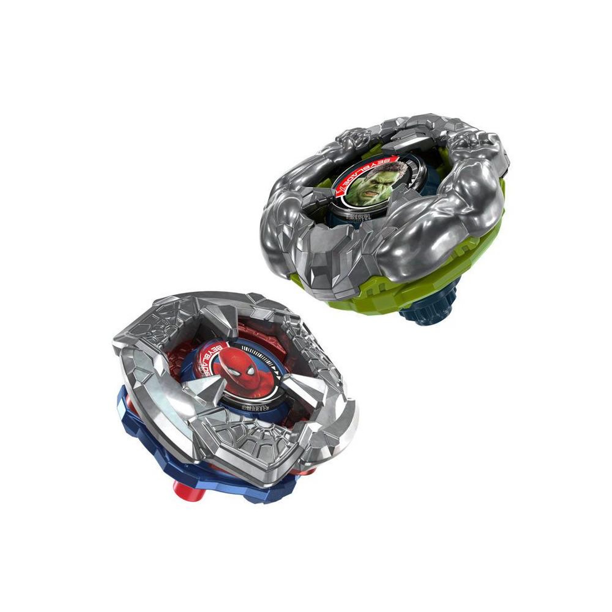 Voir la diapositive 3 : BEYBLADE Coffret beyblade x spider-man 6-60r vs hulk 3-85n 2 toupies droites + 2 lanceurs
