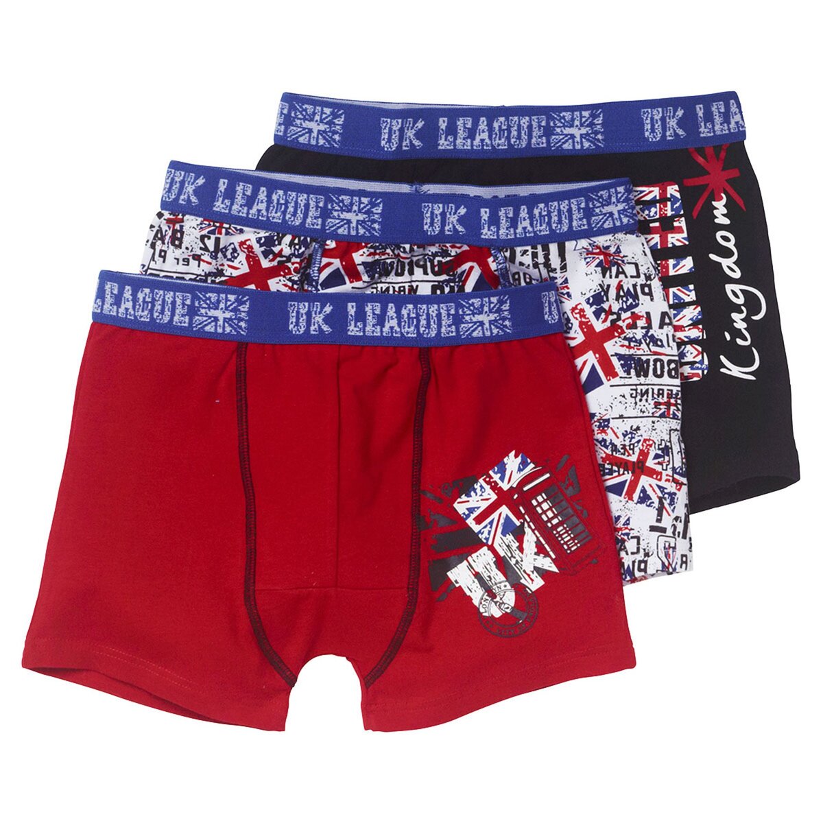 IN EXTENSO Lot de 3 boxers imprimés anglais pas cher Auchan.fr