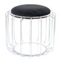 Voir la diapositive 1 : Paris Prix Pouf & Table d'Appoint  Comfortable  50cm Noir & Argent