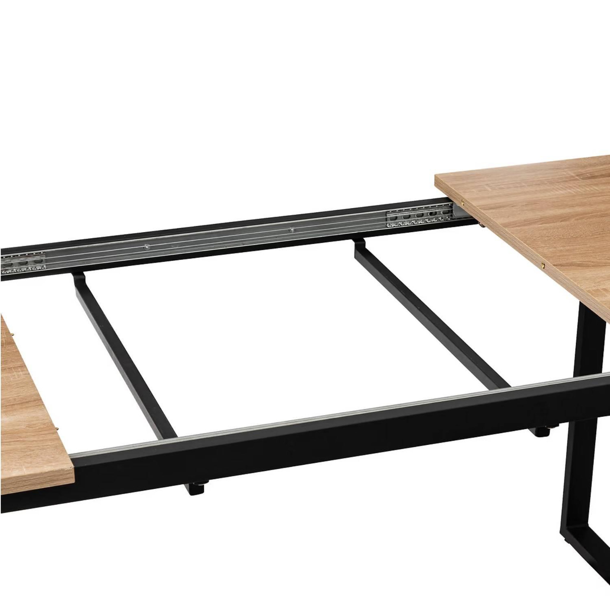Voir la diapositive 5 : FIVE Table à manger extensible effet chêne pour 6 à 8 personnes aliaj - beige