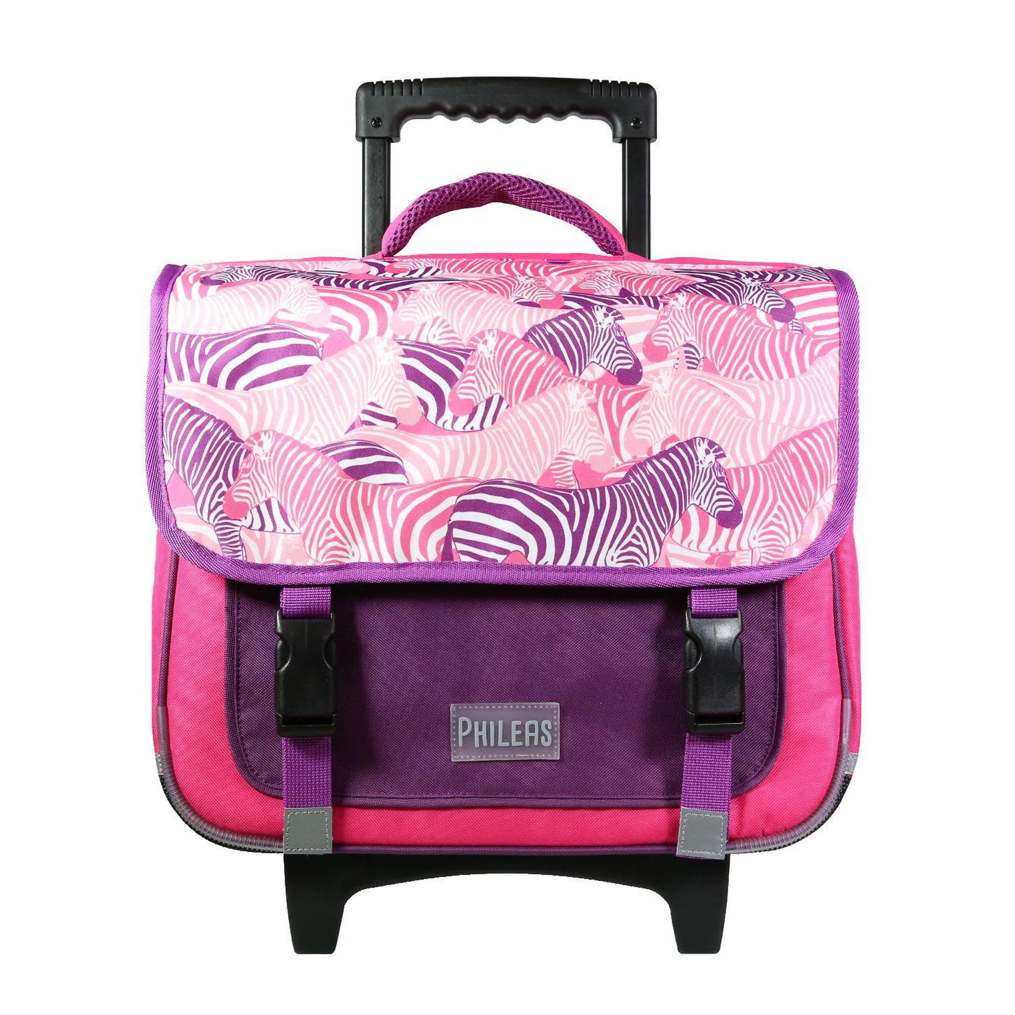 Bagtrotter BAGTROTTER Cartable à roulettes 38 cm Phileas Rose Zèbre