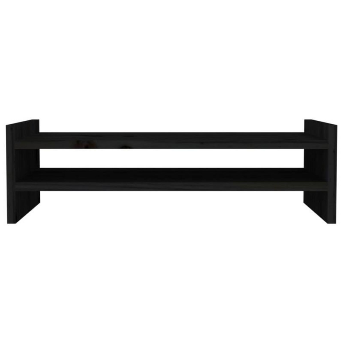 VIDAXL Support de moniteur Noir 50x27x15 cm Bois de pin solide