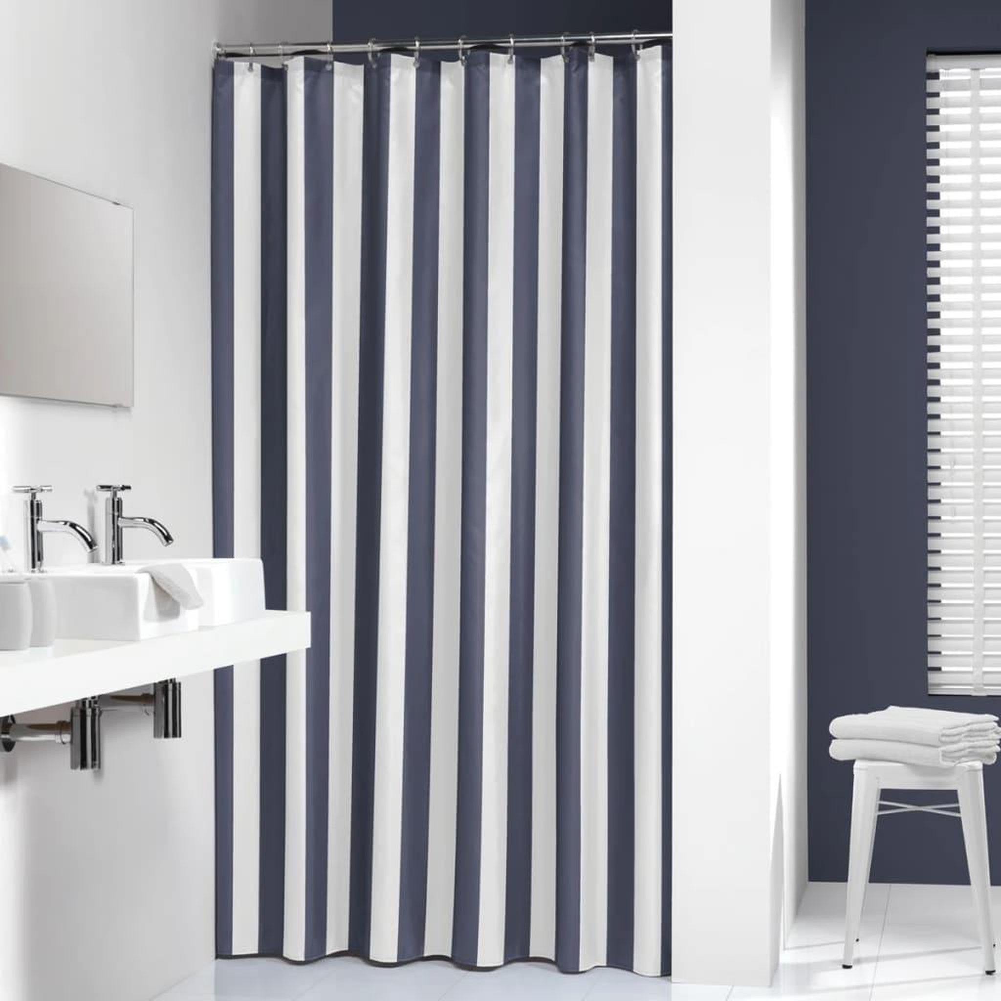 Voir la diapositive 1 : SEALSKIN Sealskin Rideau de douche Linje 180 cm Bleu