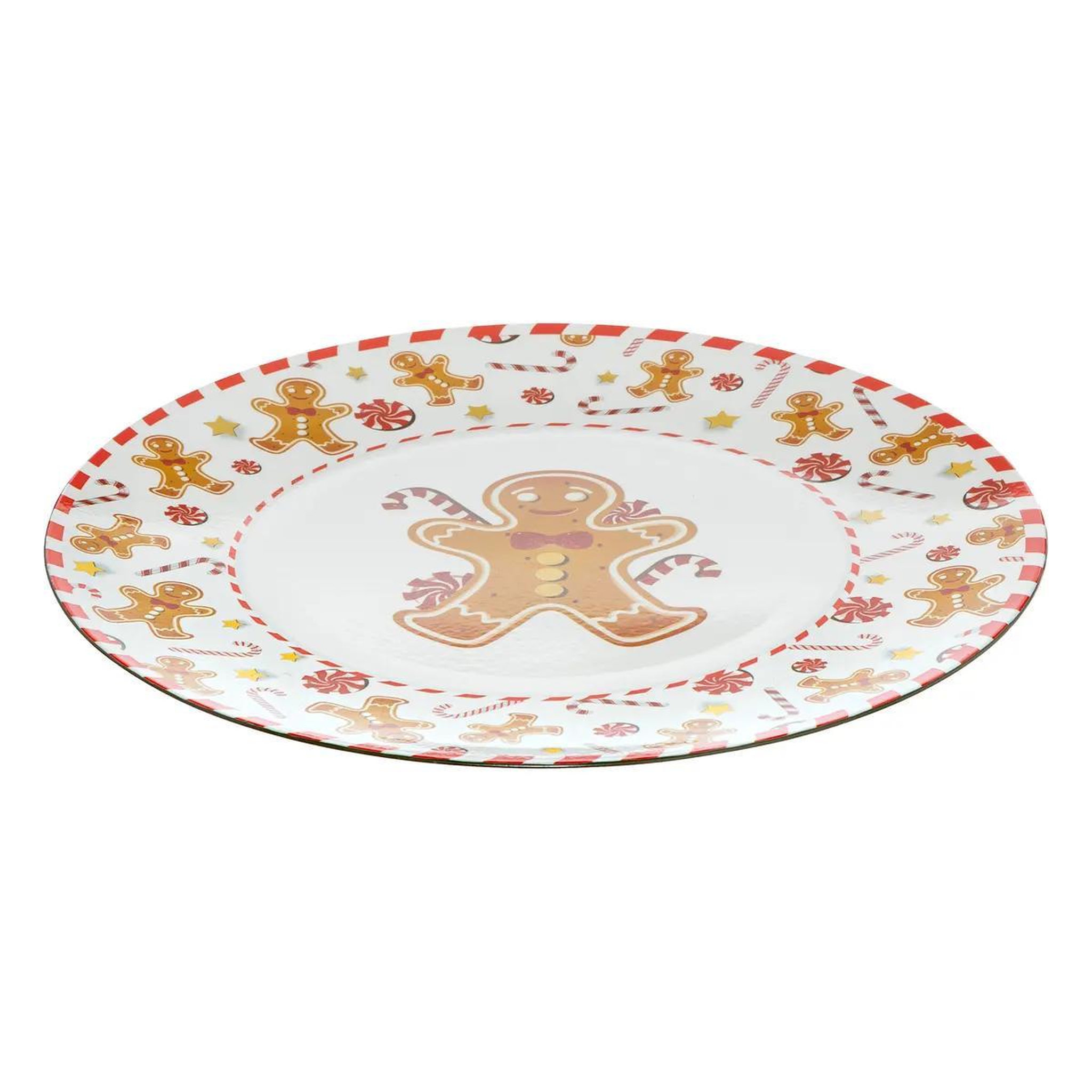 Voir la diapositive 2 : ATMOSPHERA Assiette de présentation  pain épice  33cm blanc