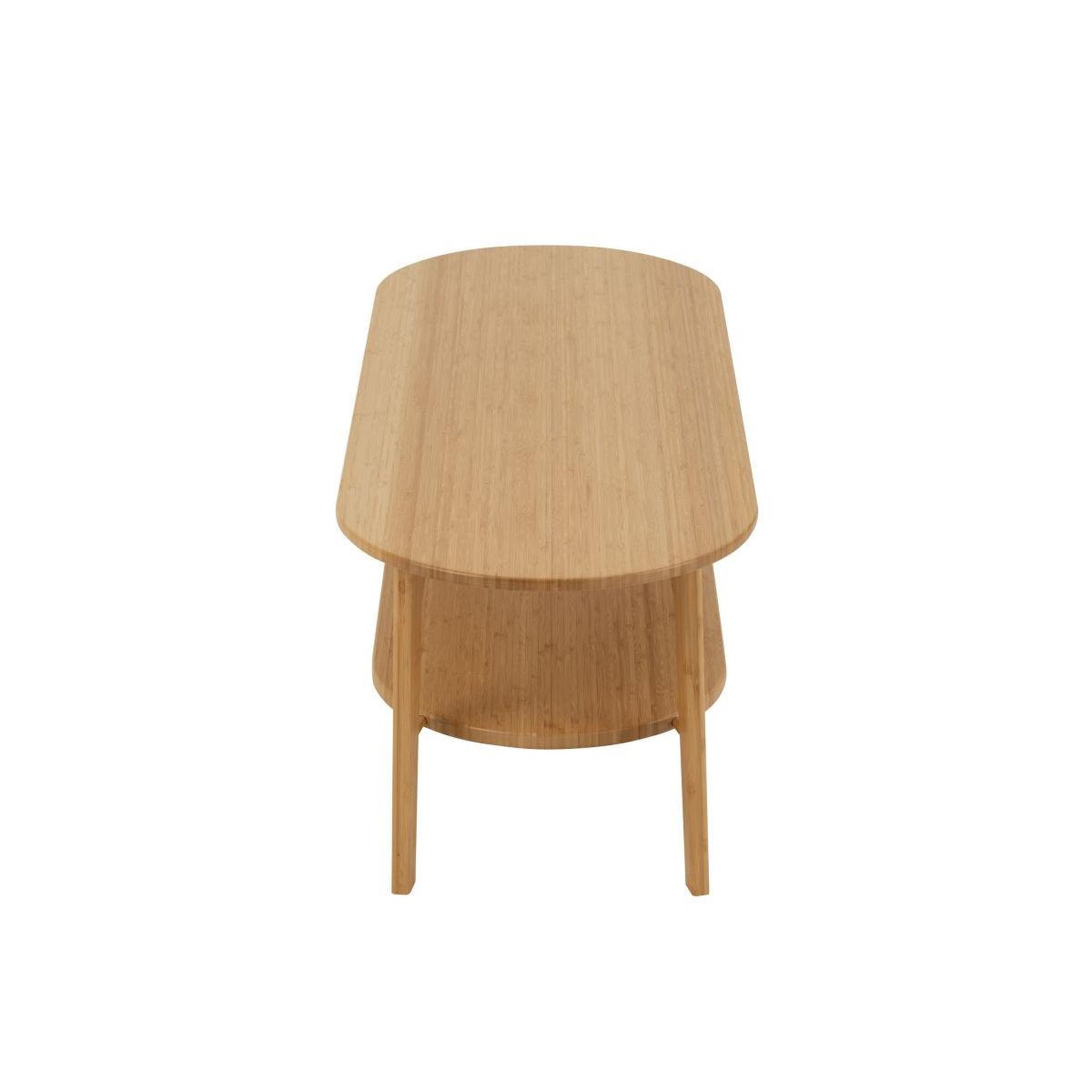 Voir la diapositive 3 : J-LINE Table basse ovale en bambou  johnnie  120cm naturel