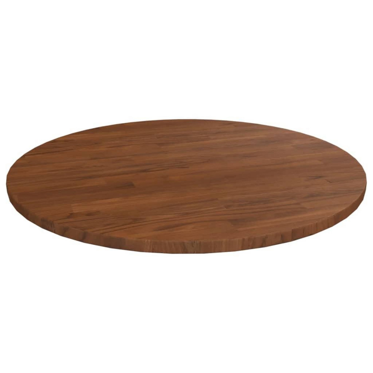 VIDAXL Dessus de table rond Marron fonce Ø50x1,5cm Chene massif traite