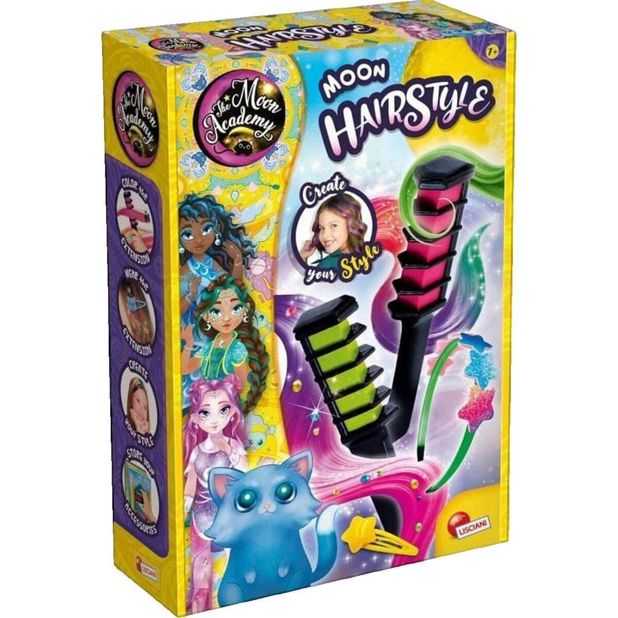 LISCIANI GIOCHI Coiffure - Kit de Loisirs Créatifs - THE MOON ACADEMY - Accessoires Variés, Colorants