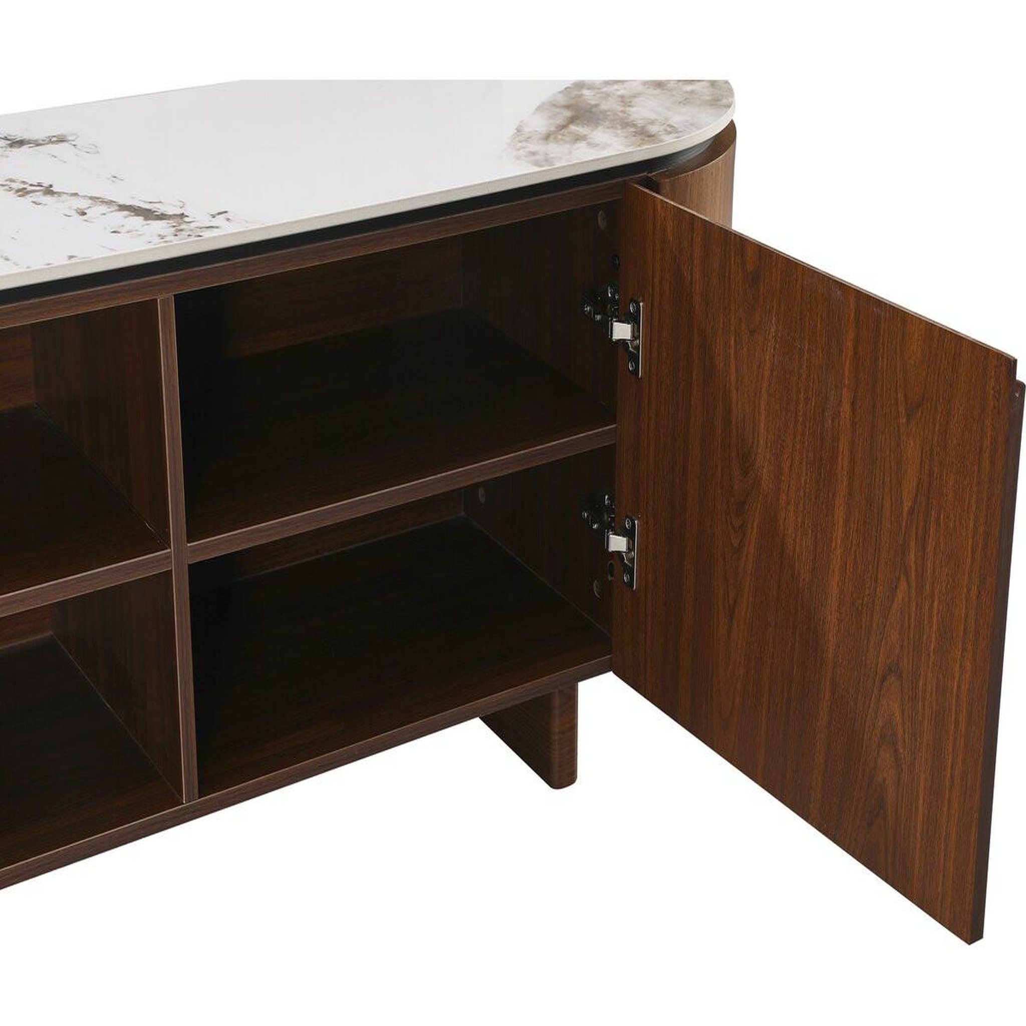 Voir la diapositive 4 : Habitat et Jardin Meuble tv en bois avec plateau en céramique  stonea  - 200 x 40 x 55 cm - marron