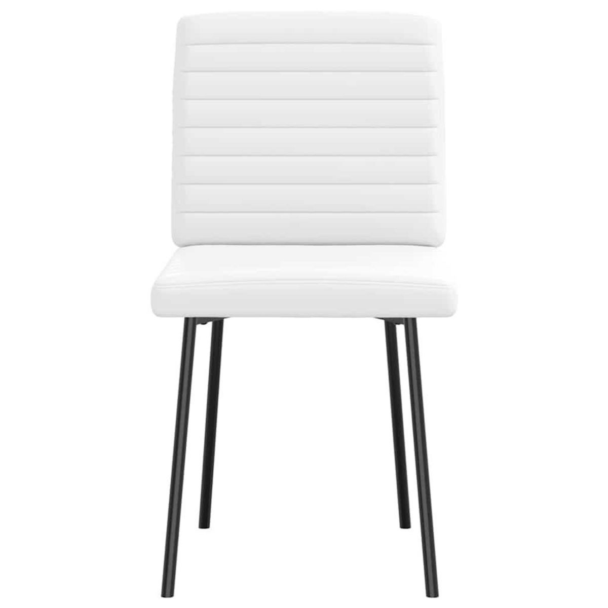 VIDAXL Chaises a manger lot de 2 blanc similicuir