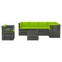 Voir la diapositive 3 : VIDAXL Salon palette de jardin 7 pcs avec coussins Bois de pin massif